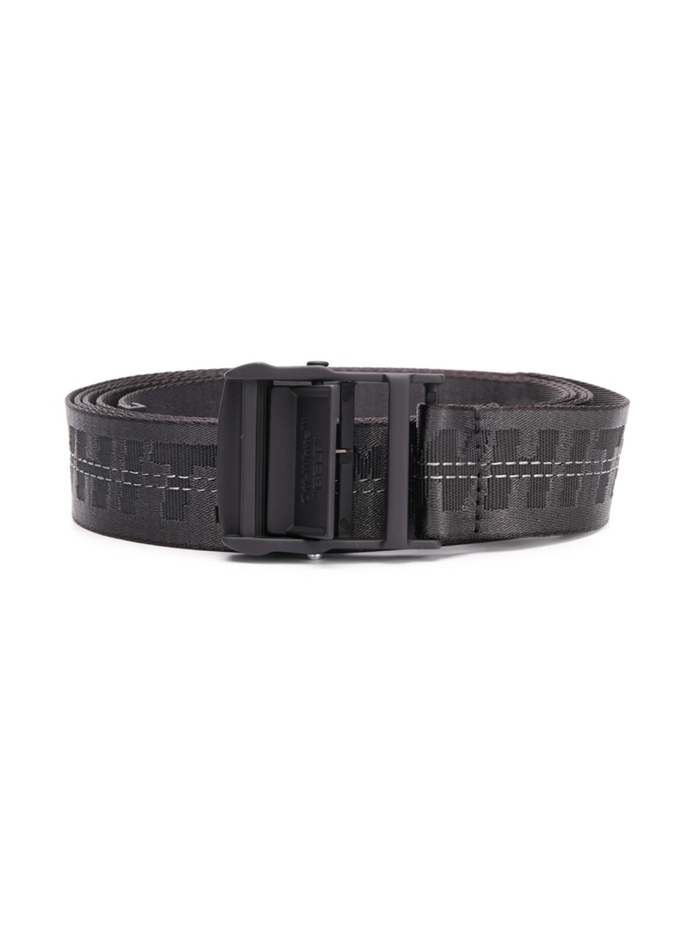 Off-White Black Industrial Web Belt with Matte Buckle